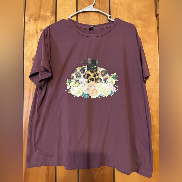 Pumpkin/Flower Shirt - Picture 1 of 3